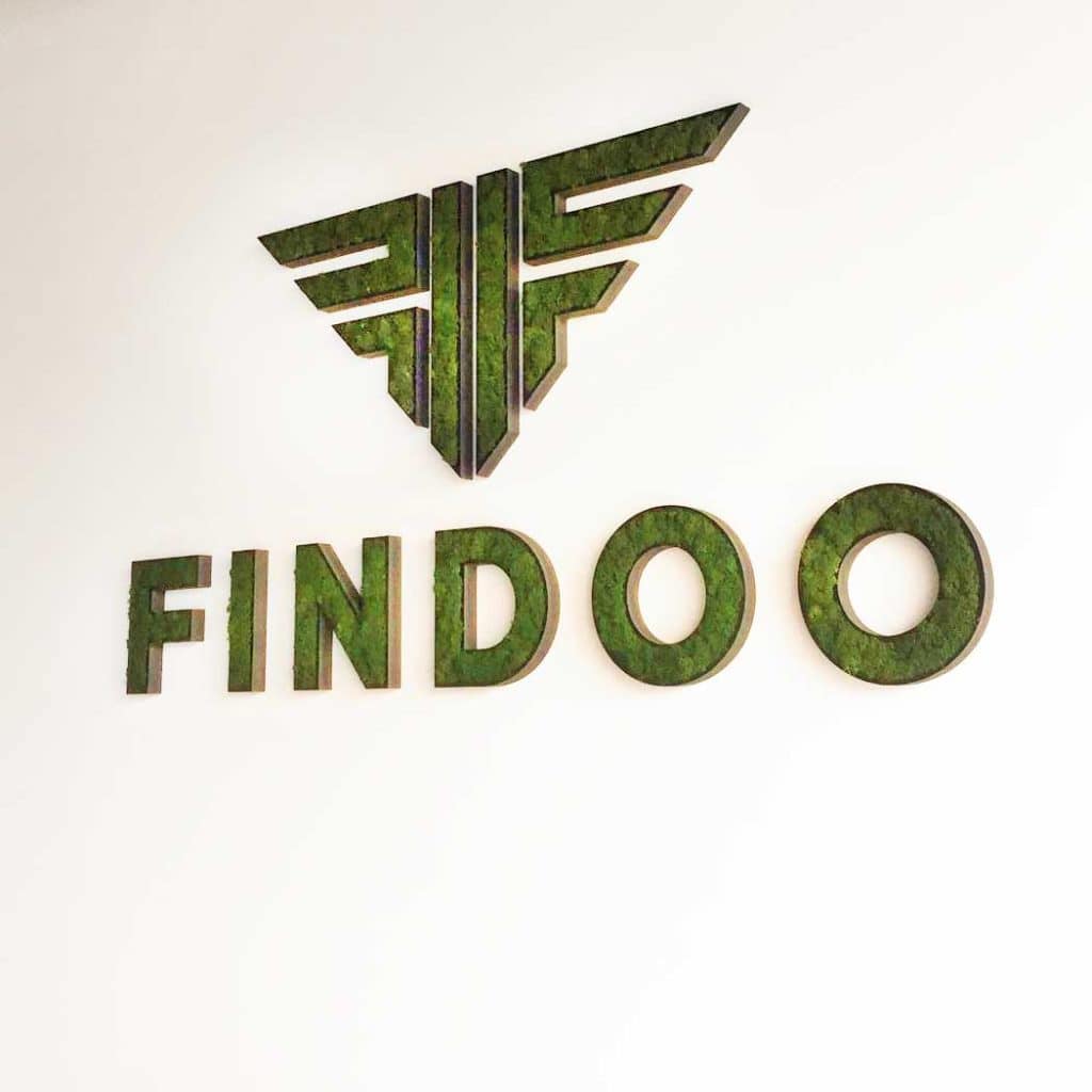 logo, logo végétal, logo végétal d'intérieur, logo findoo, lettres végétales