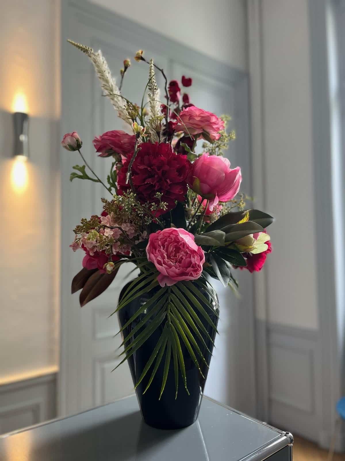 bouquet de fleurs artificielles, fleur stabilisée, fleurs artificielles haut de gamme, bouquet de fleur, bouquet de fleur haut de gamme, fleur artificielle, fleur artificielle de qualité, vases design, contemporain, fleur stabilisé haut de gamme